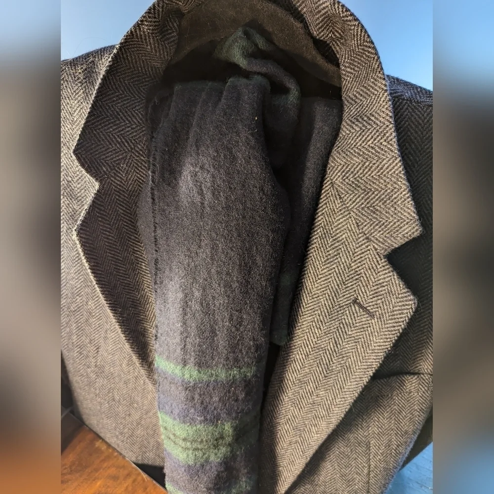 💙 Plaid Tartan scarf very soft wool blend dark academia preppy class Highlander